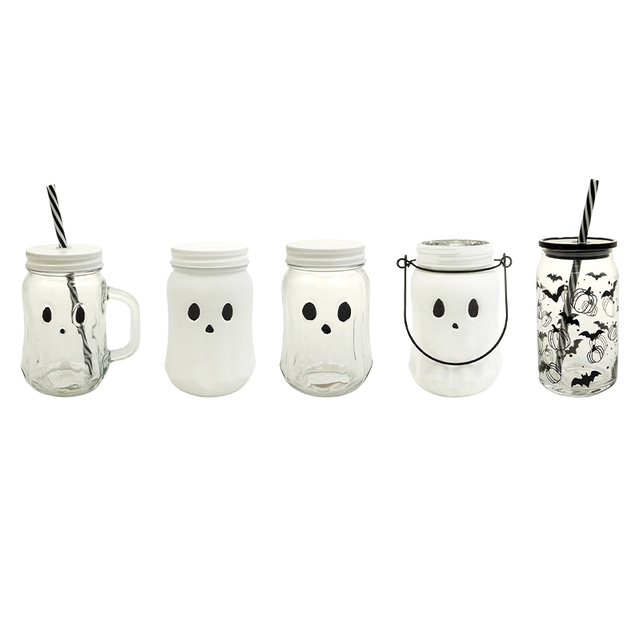 Funny Face Glass Straw Cup YD-HAL-111