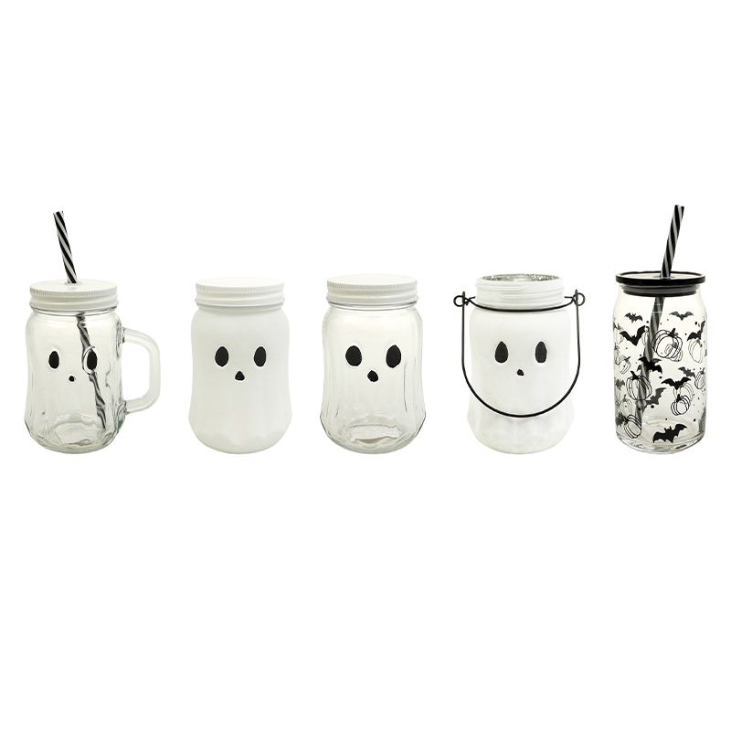 Funny Face Glass Straw Cup YD-HAL-111