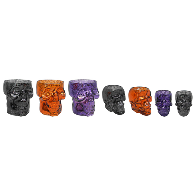 Skull Shattered Silver Glass YD-HAL-114