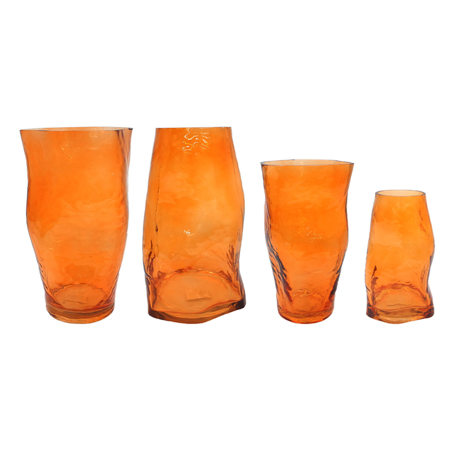 Orange Spray-painted Glass Vase YD-TDH-097