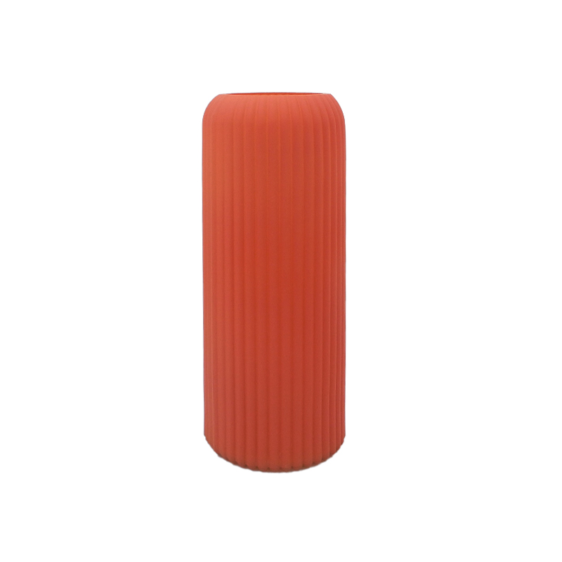 Striped Frosted And Spray-colored Glass Vase YD-ND-466