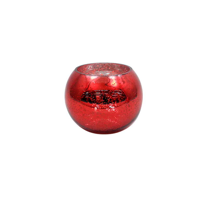 Electroplated Red Spherical Candle Holder YD-CX-106
