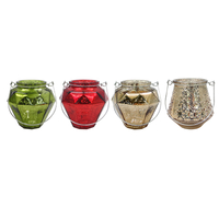 Electroplated Crushed Silver Handle Christmas Candle Holder YD-CX-109