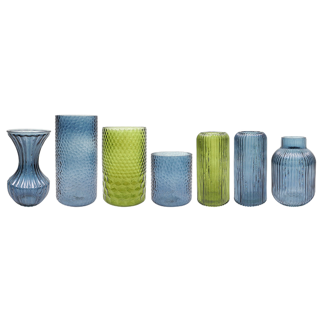 Blue-green Sprayed Glass Vase YD-TDH-066