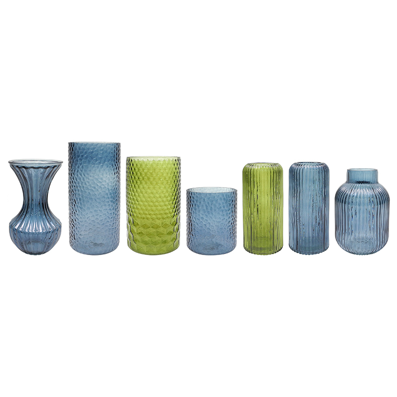 Blue-green Sprayed Glass Vase YD-TDH-066