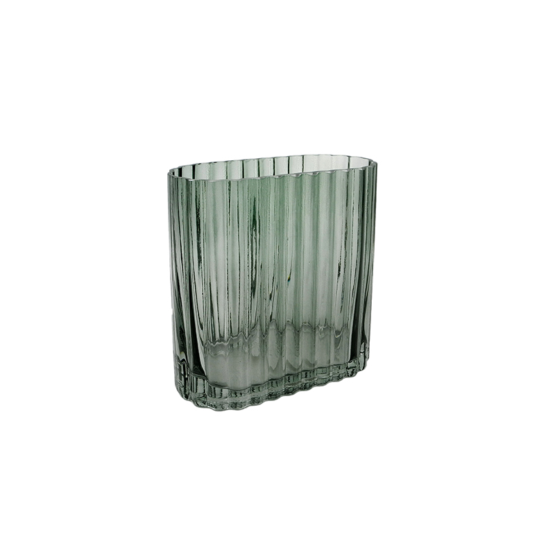 Green Striped Spray-colored Glass Vase YD-TDH-088