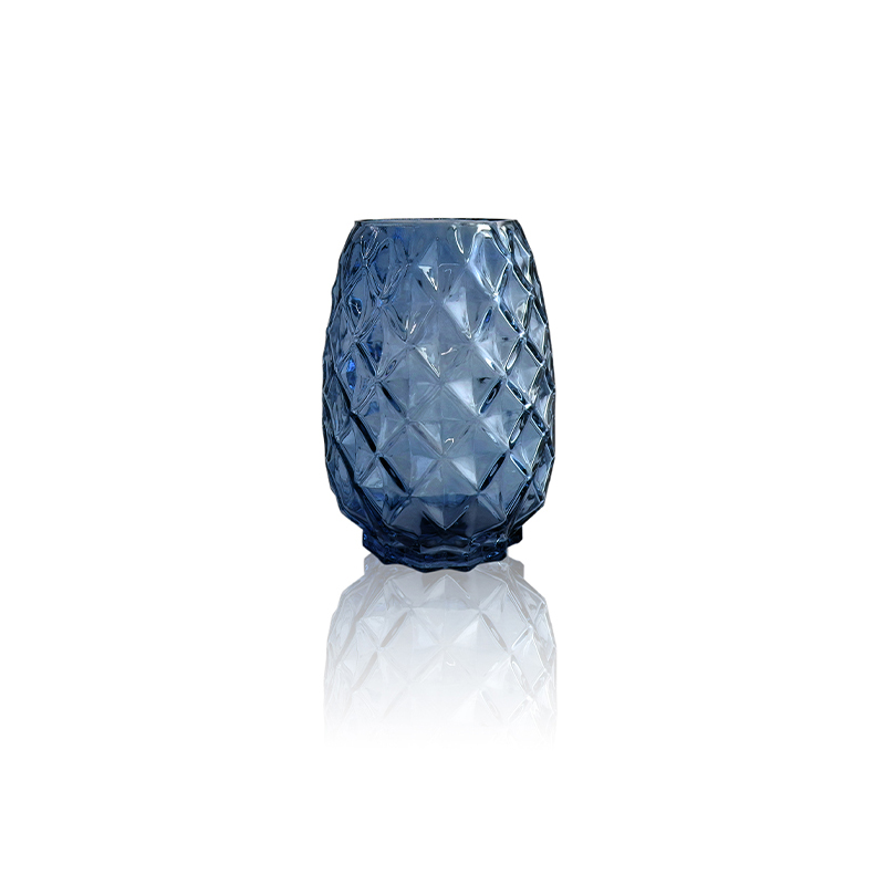 Plaid Pattern Spray-painted Glass Vase YD-OBS-052