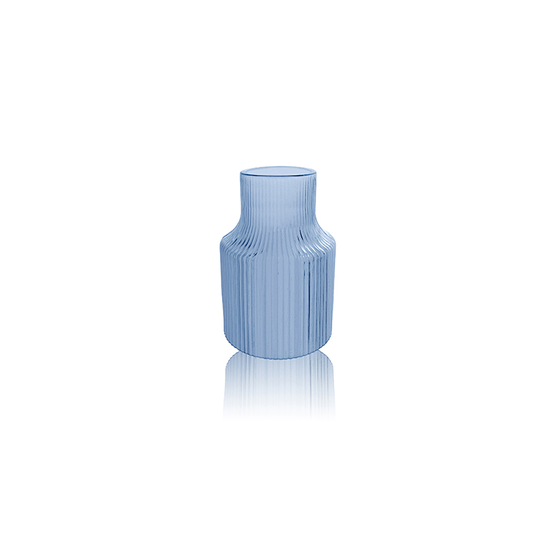 Blue Frosted Glass Vase YD-OBS-084
