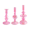Rose Red Multicolored Plated Glass Candle Holder YD-VL-058