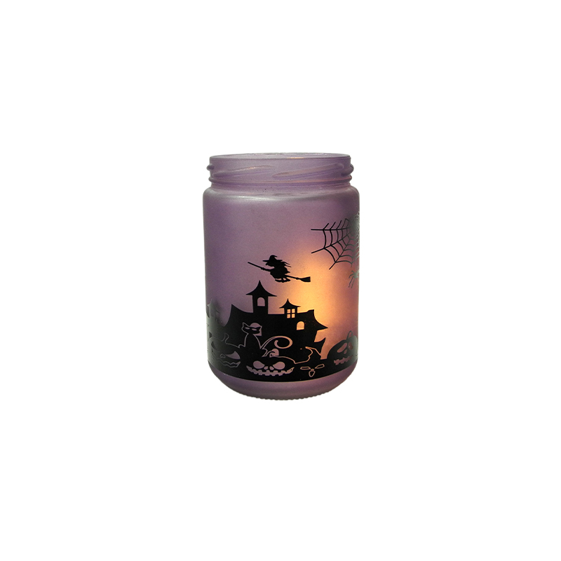 Halloween Pattern Stained Glass Candle Holder YD-HAL-085