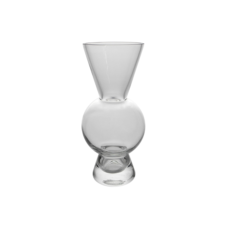Hourglass Shaped Clear Glass Vase YD-CGV-017