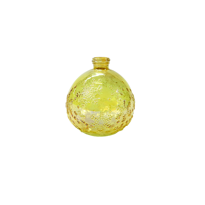 Snowflake Multicolored Plated Glass Bottle YD-CX-063