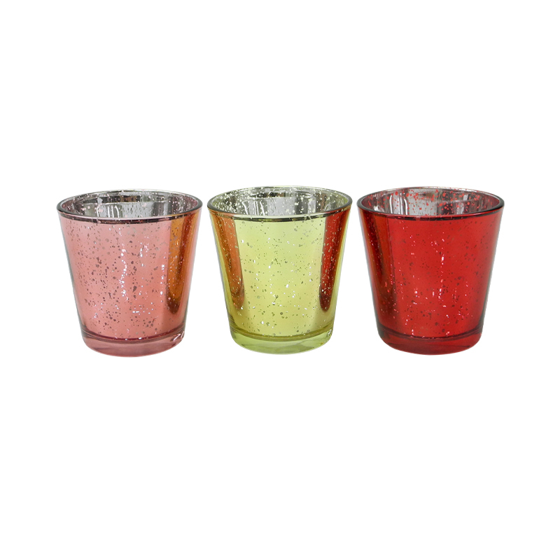 Funnel Type Electroplated Broken Silver Glass Wax Bottle YD-CX-081