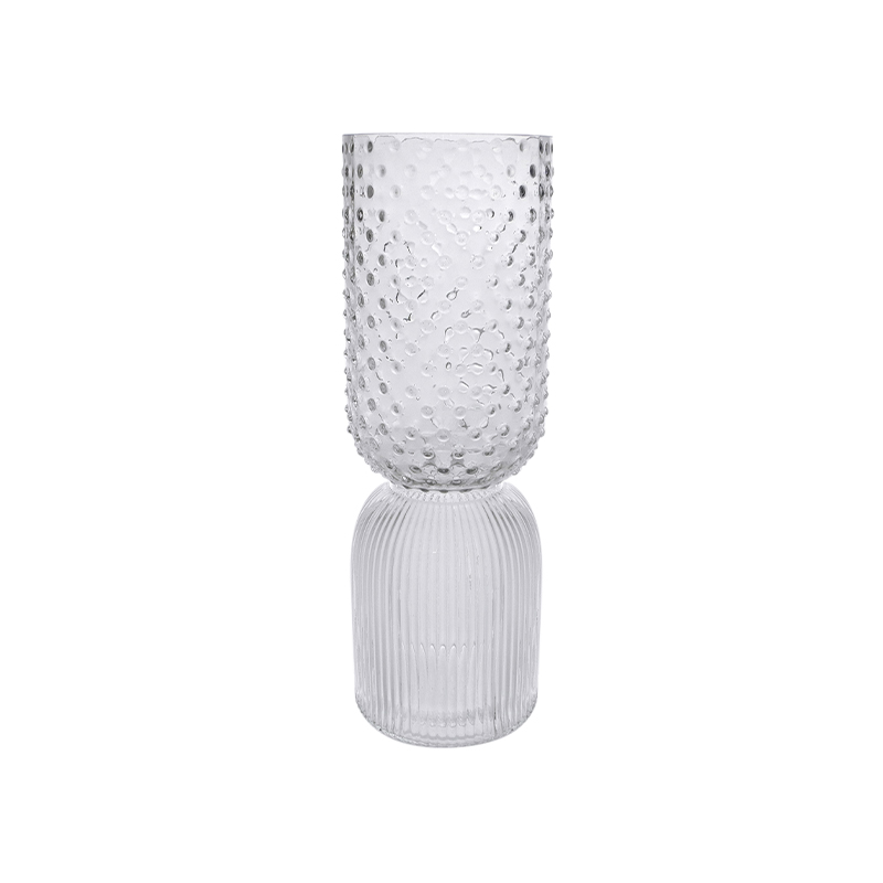 Polka Dot Striped Glass Vase YD-CGV-061