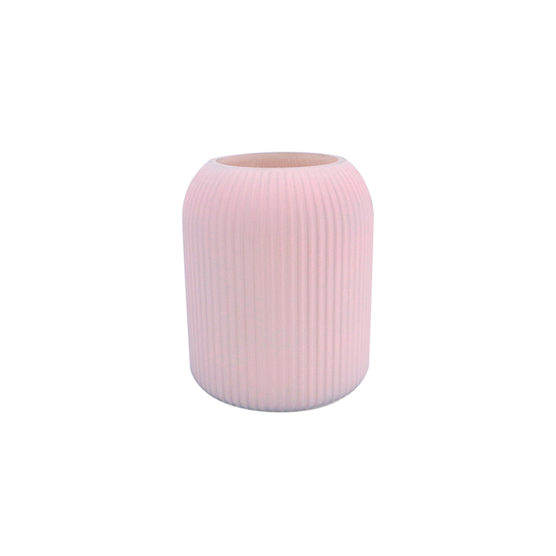Frosted Striped Glass Vase YD-ND-256