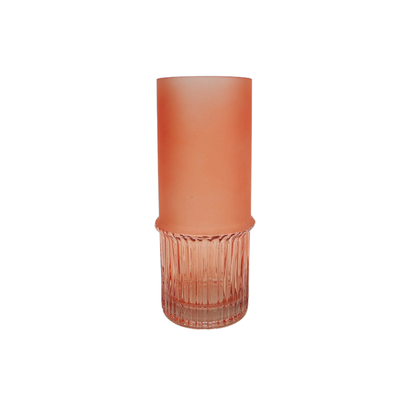 Orange Segmented Relief Glass Vase YD-SS-108