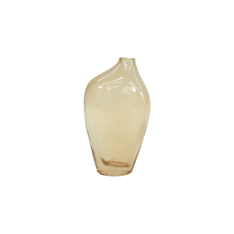 Beige Shaped Cut Glass Vase YD-SS-097