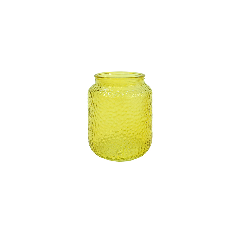 Yellow Cylinder Pitted Vase YD-SS-087