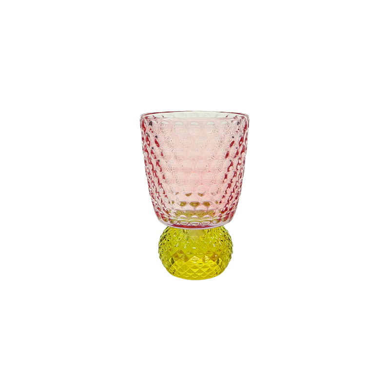 Segmented Relief Spray Painted Glass Candle Holder YD-ND-410