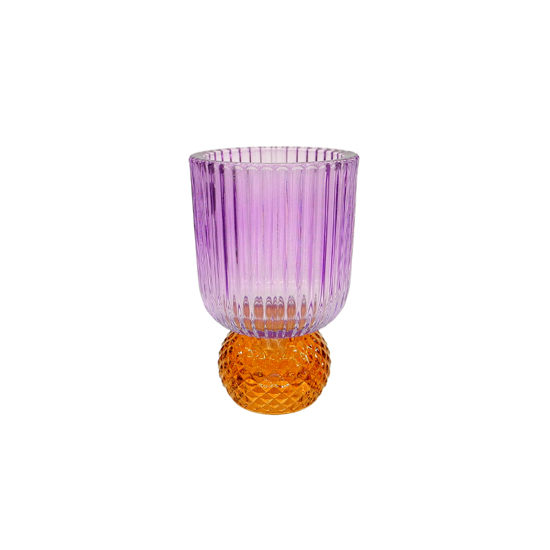 Dual Purpose Striped Spray Glass Candle Holder YD-ND-412