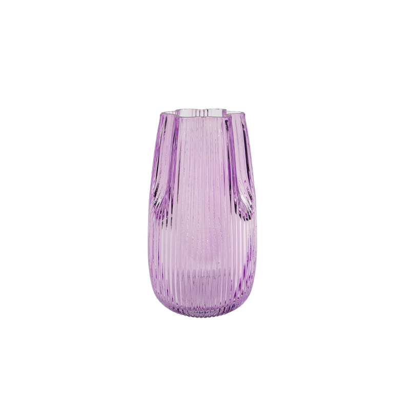 Purple Striped Spray Glass Vase YD-ND-417