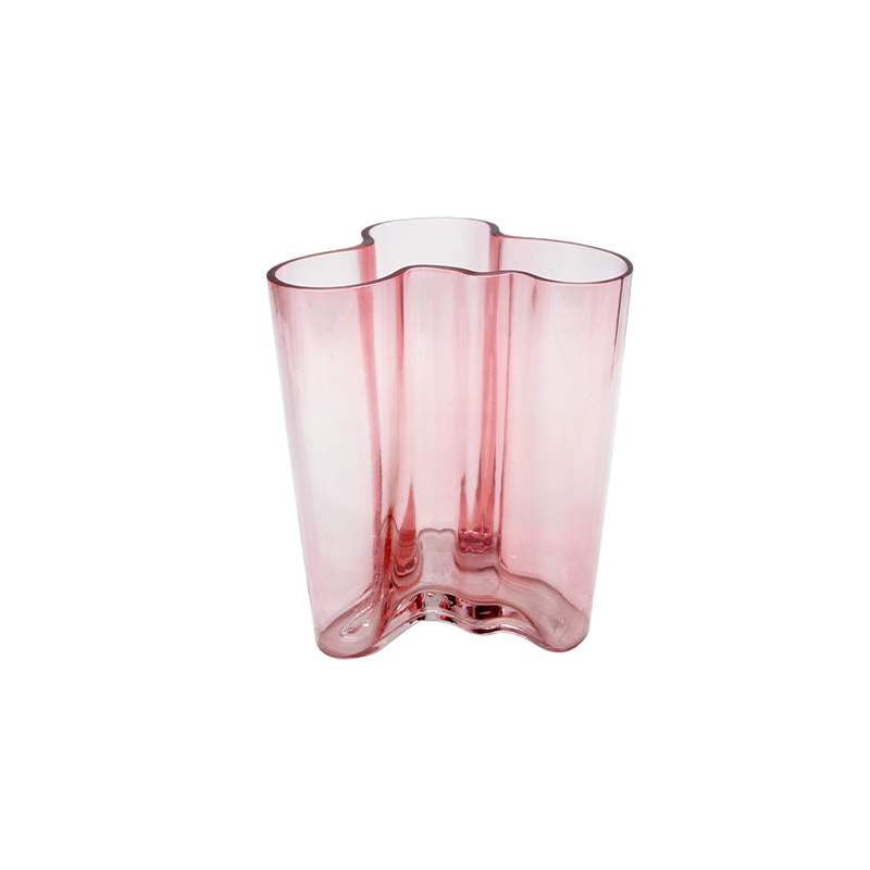 Pink Curved Spray Glass Vase YD-ND-421