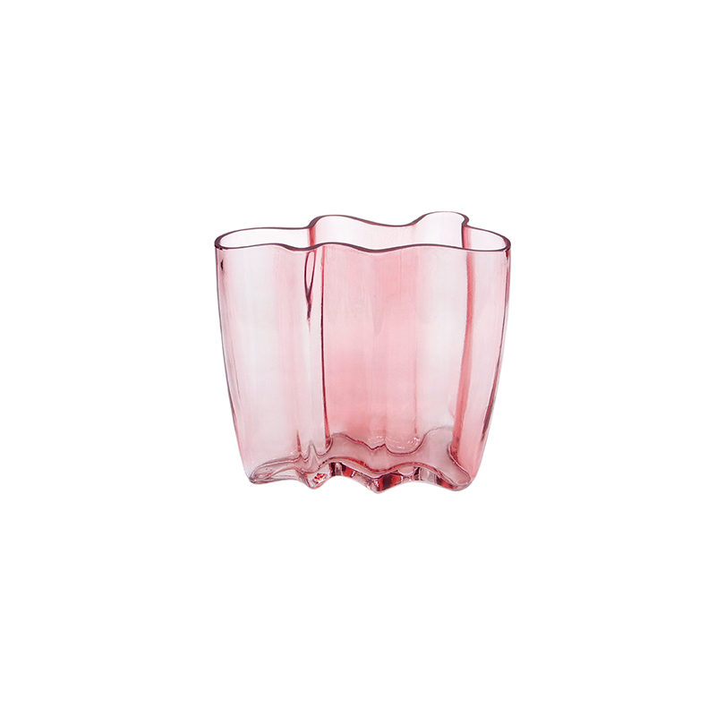 Pink Curved Spray Glass Vase YD-ND-421