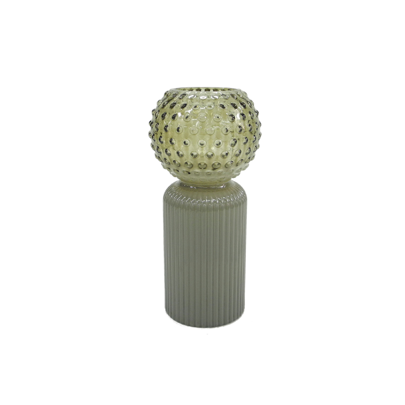 Gray Segmented Embossed Spray Glass Vase YD-ND-437