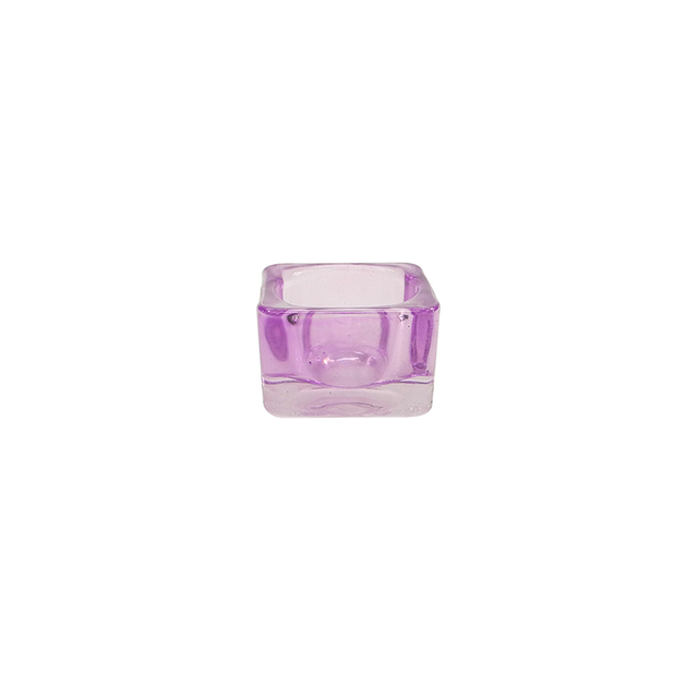 Square Body Spray Colored Glass Small Candle Holder YD-ND-399