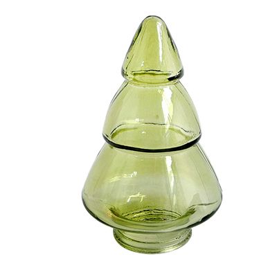 Yorklsun Glassware Christmas Tree Candle Holder & Wax Bottle YD-HDWC-050