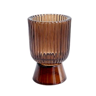 Yorklsun Glassware Autumn Brown Candle Holder & Wax Bottle YD-ND-148
