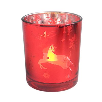 Yorklsun Glassware Red Christmas Candle Holder & Wax Bottle YD-HDWC-038