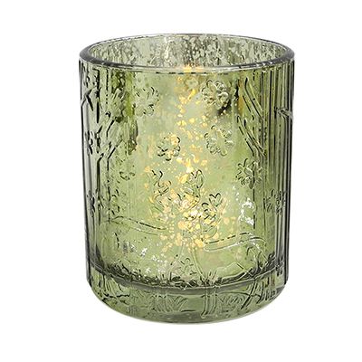 Yorklsun Glassware Green Christmas Candle Holder & Wax Bottle YD-HDWC-037