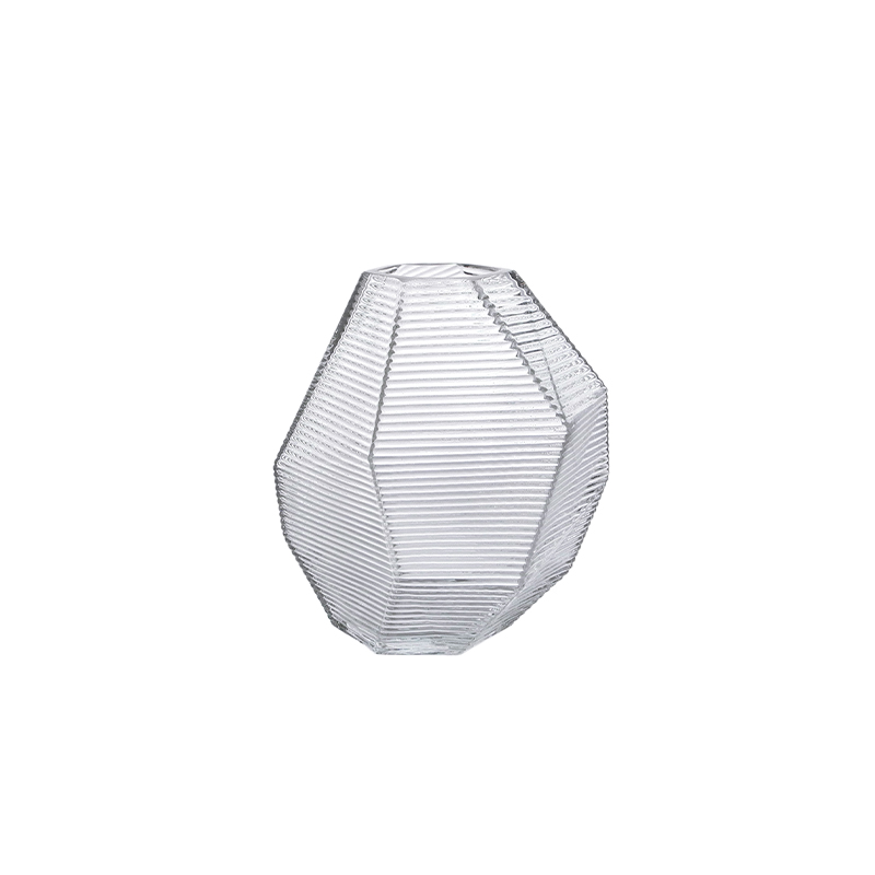 Polygonal Striped Glass Vase YD-CGV-096