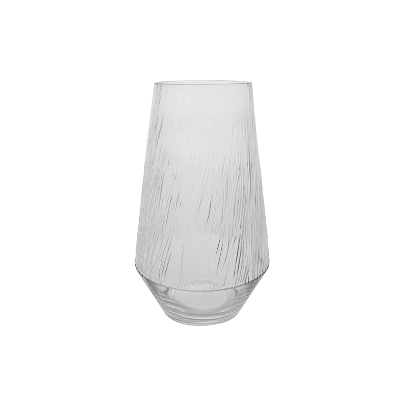 Cone Line Pattern Glass Vase YD-CGV-196