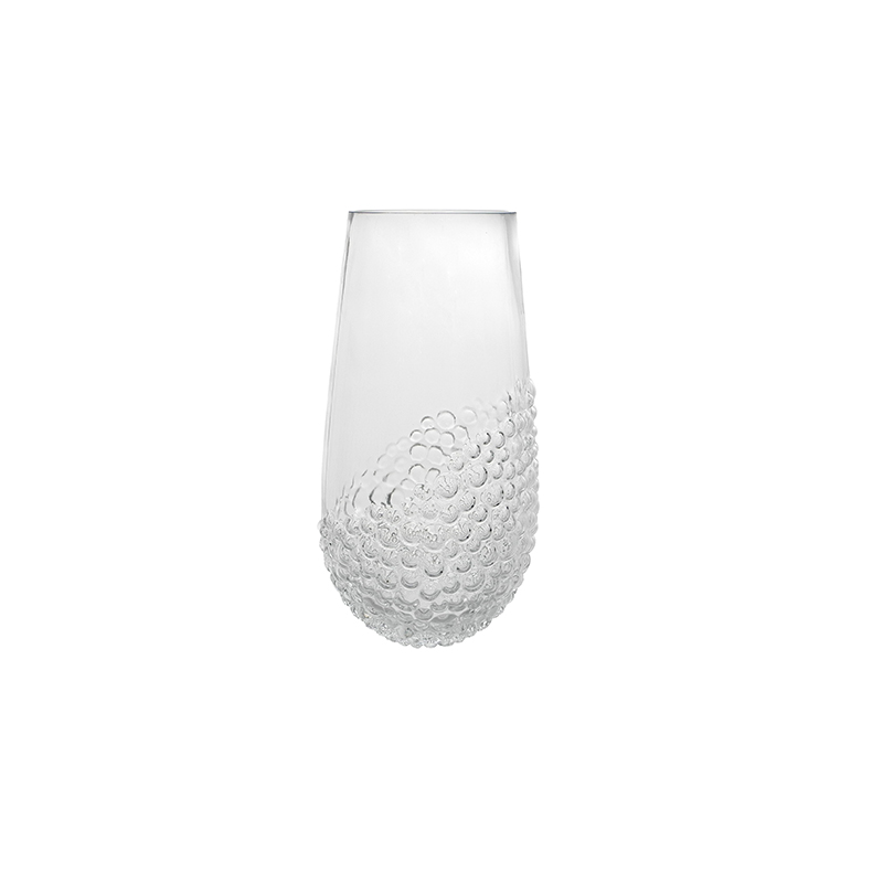 Partially Embossed Glass Vase YD-CGV-123
