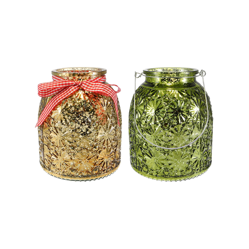 Electroplated Silver Fragments with Ice Pattern Candleholder YD-CX-157