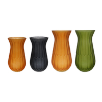 Sanded Glass Vase with Arrow-shaped Lines YD-TDH-168