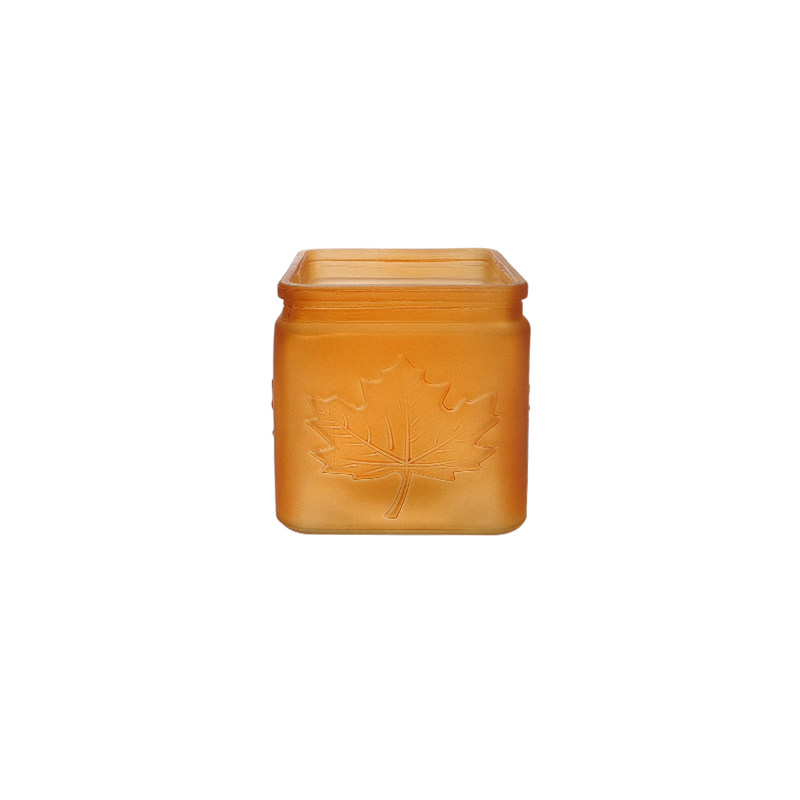 Maple Leaf Pattern Frosted Glass Vase YD-TDH-174