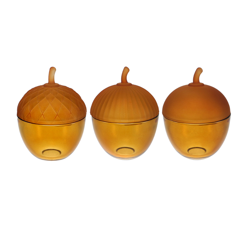 Hazel-shaped Colored Glass Storage Jar YD-TDH-175