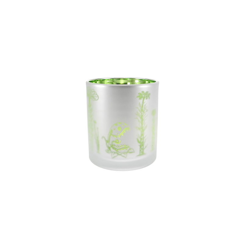 Halloween Electrically Plated Green Glass Candleholder YD-HAL-125