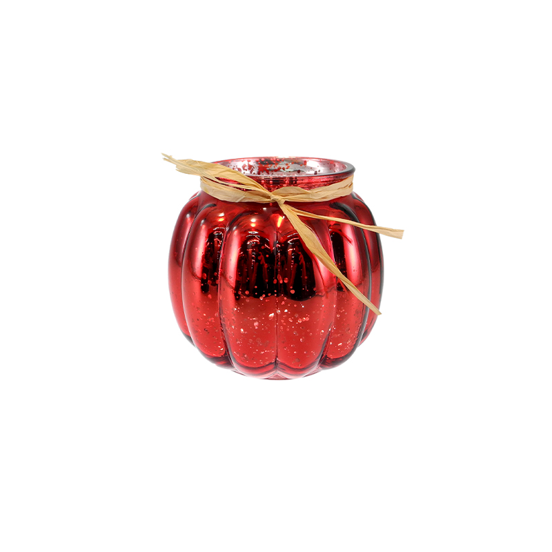 Pumpkin String-wrapped Electroplated Silver Broken Candleholder YD-TDH-164