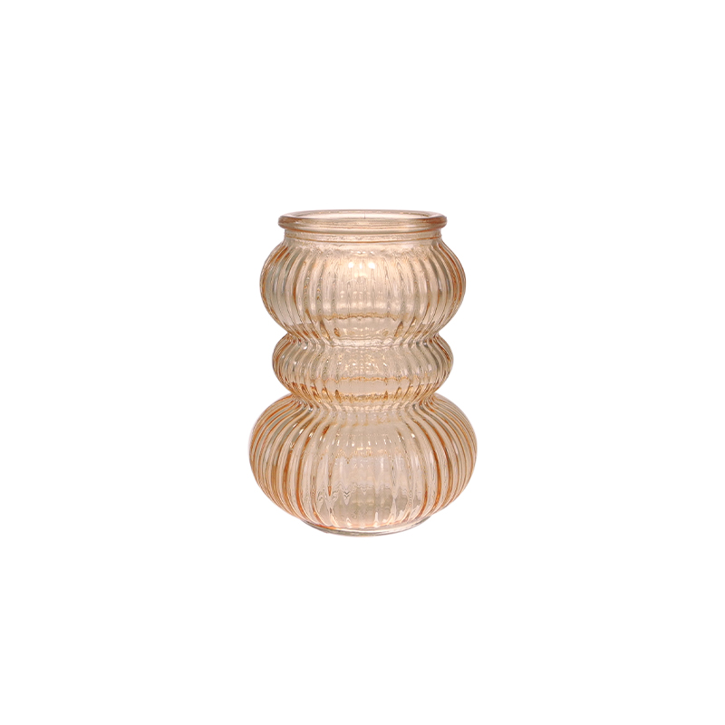 Spring Striped Spray-Colored Glass Candle Holder YD-SS-146