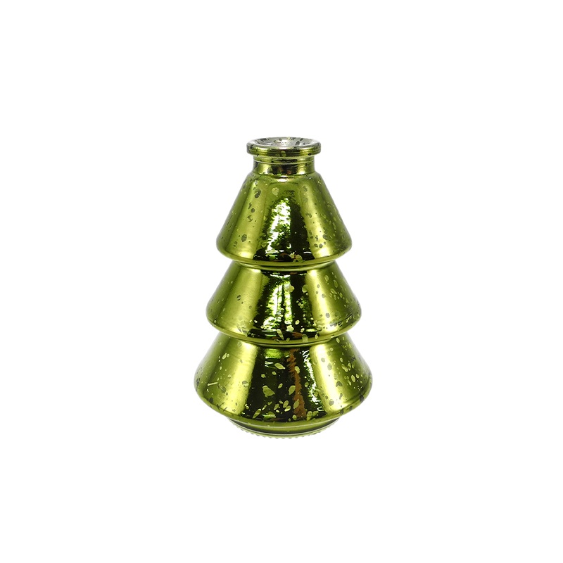 Electroplated Silver Fragments Christmas Tree Glass Bottle YD-CX-129