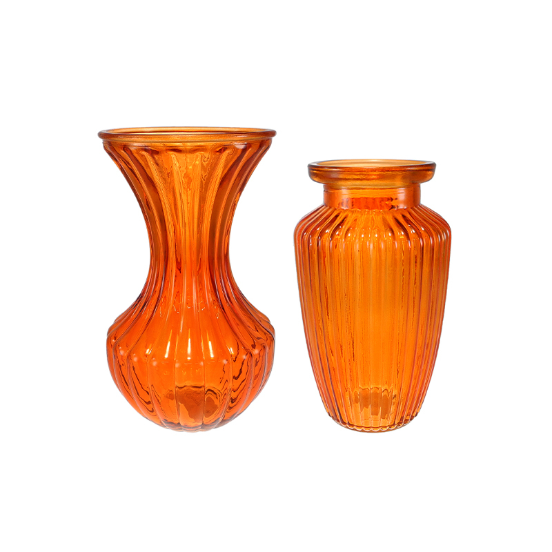Orange-colored Spray Glass Vase in Autumn Colors YD-TDH-107