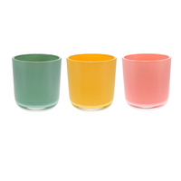 Arc-shaped Bottom Colored Glass Flower Pot YD-FPWP-041