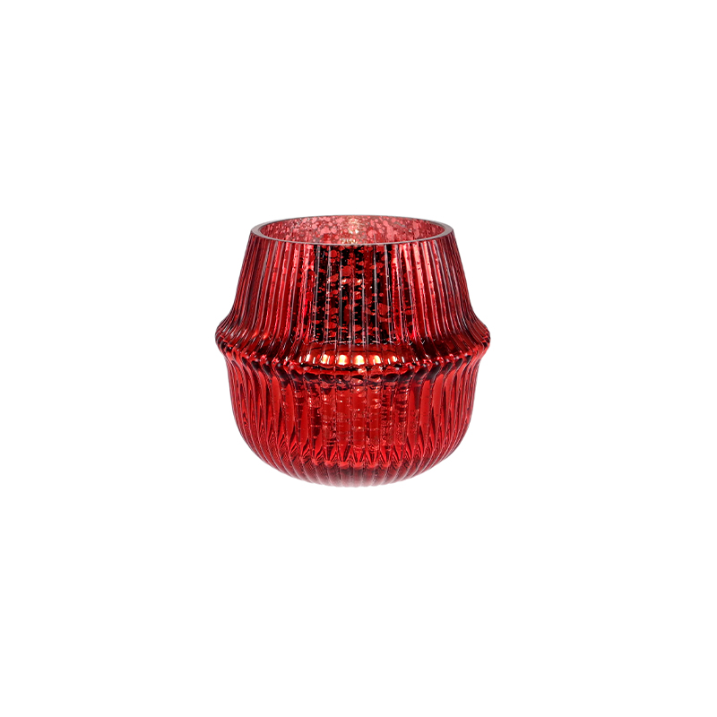 Electroplated Silver Fragments Striped Christmas Candleholder YD-CX-153