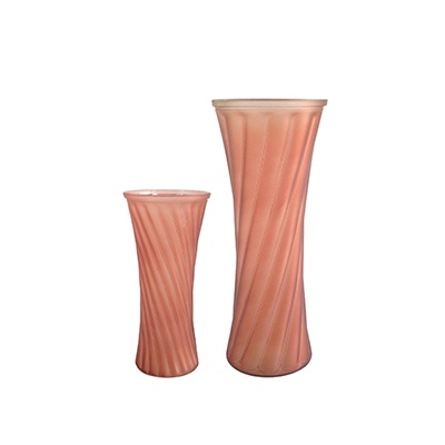 Lotus Root Pink Swirl Shape Glass Vases YD-CGV-049