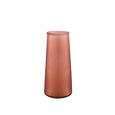 Lotus Root Pink Stripes Glass Vases YD-CGV-054