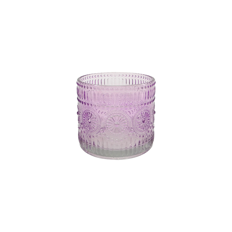 Texture Spray Color Glass Candle Holder YD-ND-376